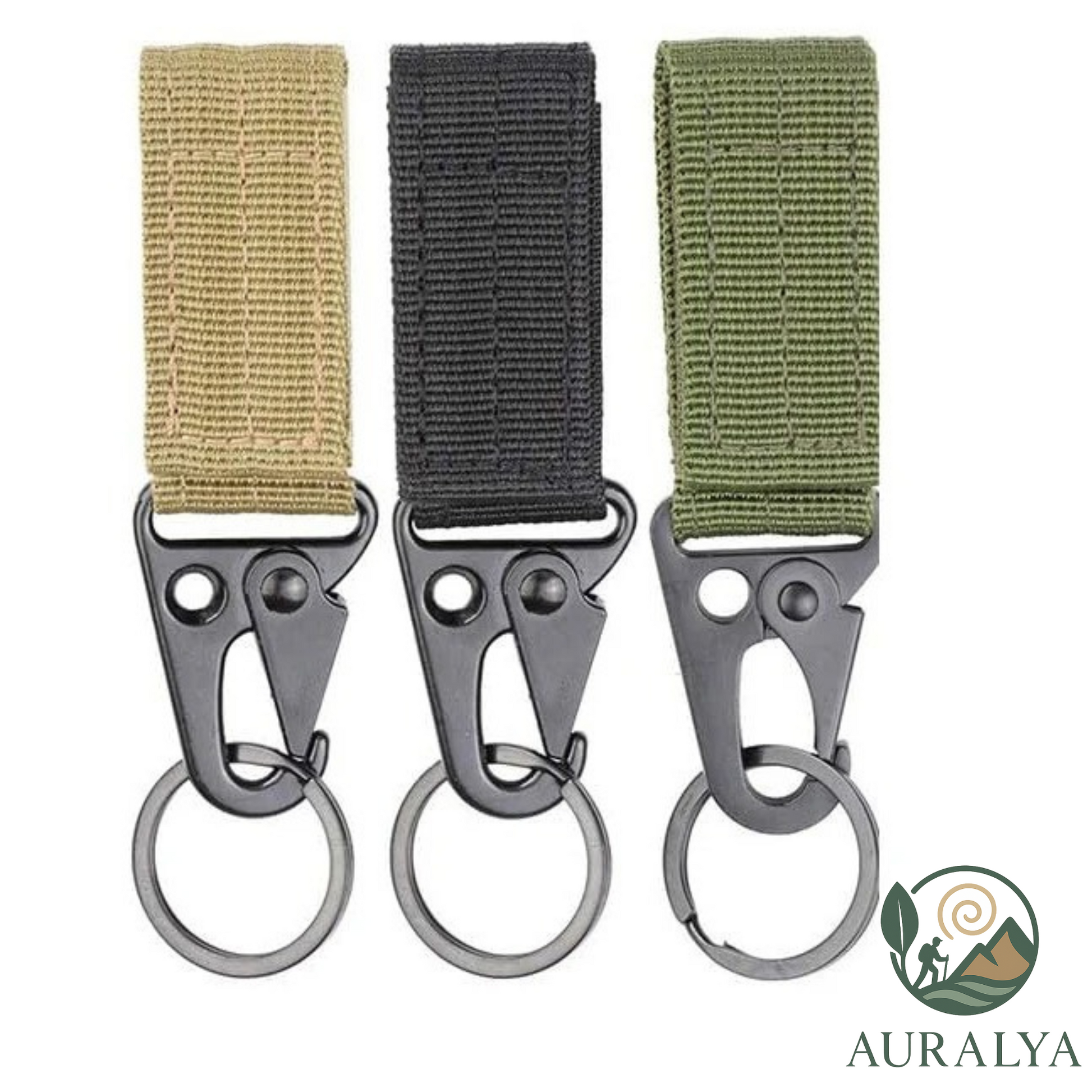 Mousquetons Tactiques en Nylon - lot de 3