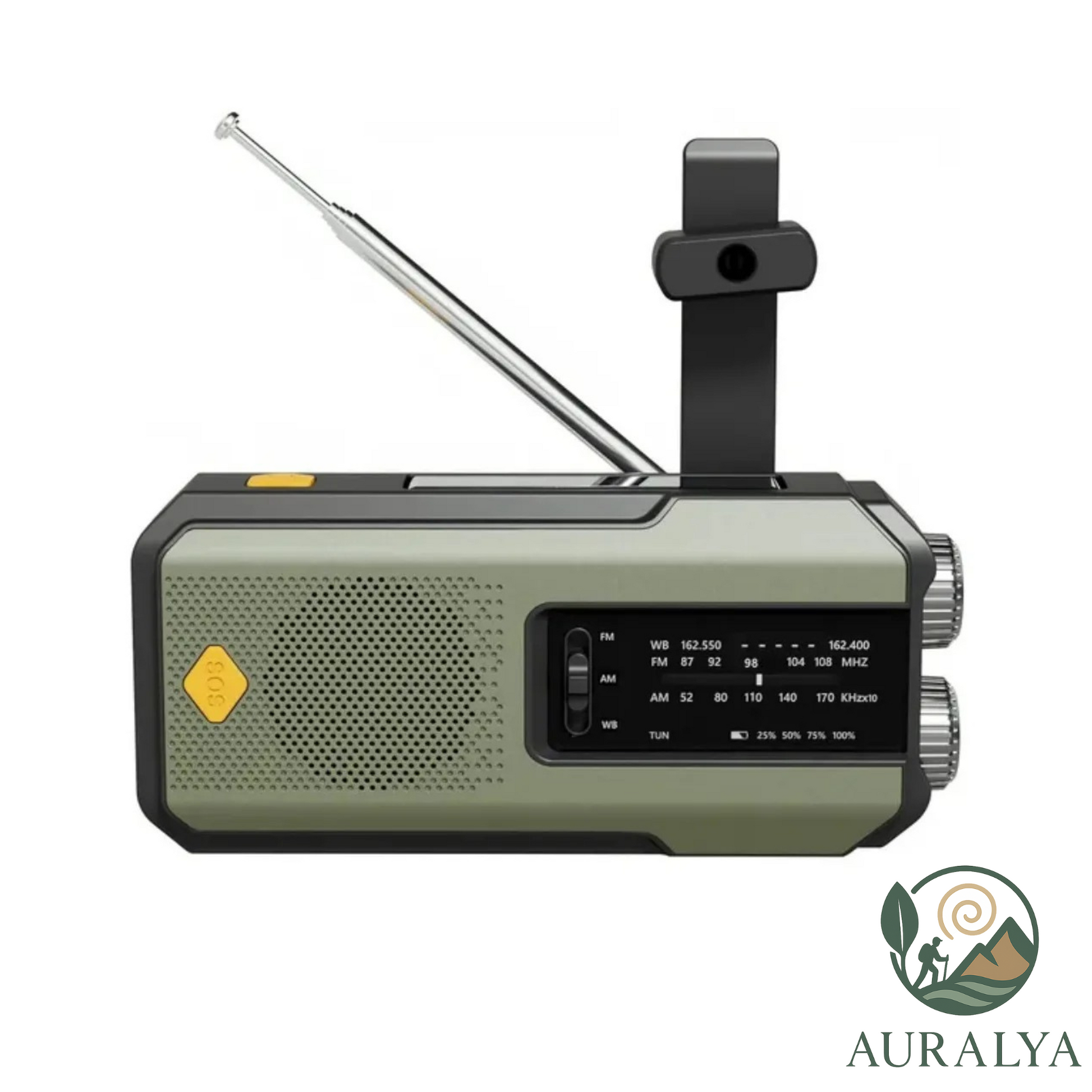 Radio d’urgence solaire et à manivelle