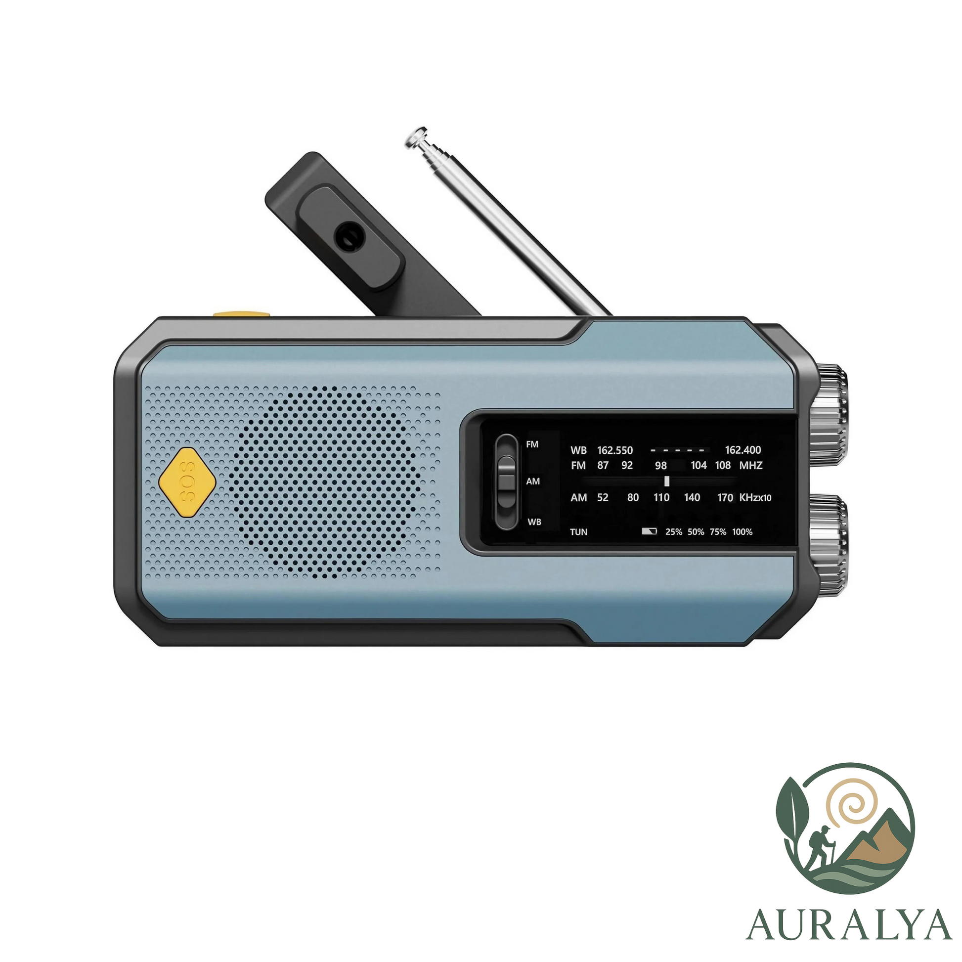 Radio d’urgence solaire et à manivelle