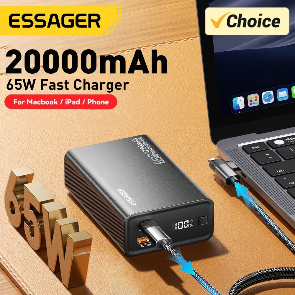 Batterie externe 20 000mAh – 65W charge rapide